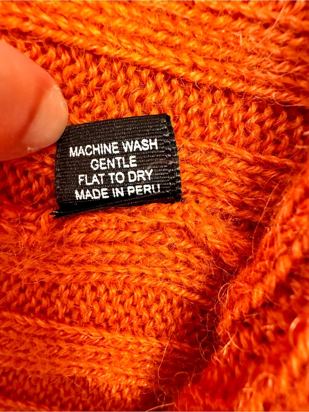 Open-Front Ribbed Cardigan Sweater in Bright Orange - Picture 10 of 10